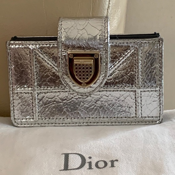Dior Crinkled Leather Diorama Gusset Card Holder - Picture 1 of 16